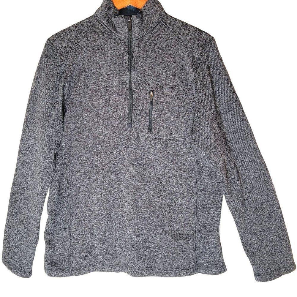 Woolrich Half Zip Knit Sweater Mens‎ M Gray Blue Long Sleeve Mock Neck Pullover